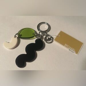Michael Kors Black, Green, and White Keychain/Purse Charm